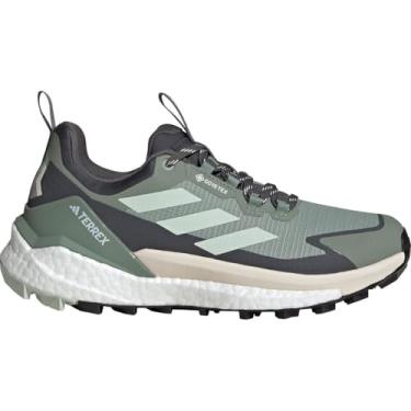 Imagem de adidas Tênis feminino para caminhada Terrex Free Hiker 2 Gore-tex, Verde prata/verde linho/cinza, 35