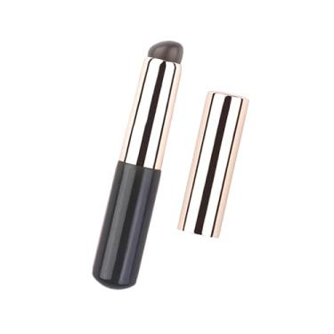 Imagem de Esquirla Escova de batom escova labial portátil macio com tampa reutilizável escova corretivo de silicone escova labial para uso diário salão de beleza casa, preto