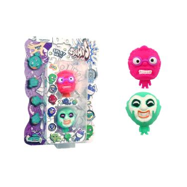 Imagem de 2 Bonecos Homem Rosa E Palhaço Verde - Splats Head Mini