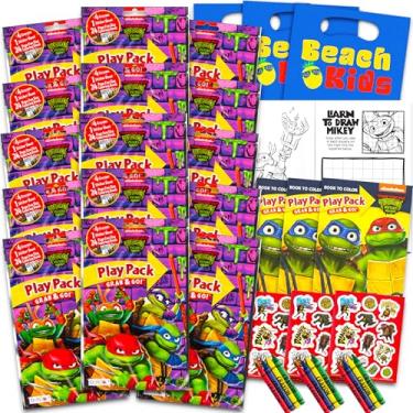Imagem de Set Of 15 Teenage Mutant Ninja Turtles Play Packs Fun Party Favors Coloring Book Crayons Stickers