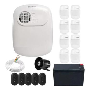 Imagem de Kit Alarme Sem Fio Intelbras 8 Sensores Infra, 5 Controles e Bateria