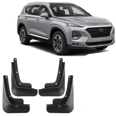 Imagem de Para-lamas e Protetores contra Respingos para Hyundai Santa Fe 2019-2023, Alargadores Para-lamas Dianteiros e Traseiros, Para-lamas em ABS, Protetores contra Lama Pedras e Detritos
