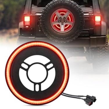 Imagem de BORDAN Luz de freio de pneu sobressalente para Wrangler JK JKU, luz de freio de LED super brilhante, luzes de roda plug-n-play, 3ª luz de freio traseira para Jeep Wrangler 2007-2018 JK JKU YJ TJ