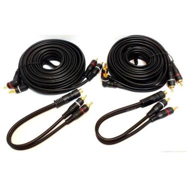 Imagem de 2 Cabo RCA 5 Metros e 2 Y 2M/1F Para Módulo Amplificador - NTV