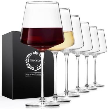 Imagem de Conjunto de 6 taças de vinho Chouggo de 630 ml de cristal sopradas à m
