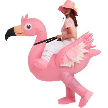 Imagem de Fantasia inflável de flamingo One Casa para adulto com bomba de ar