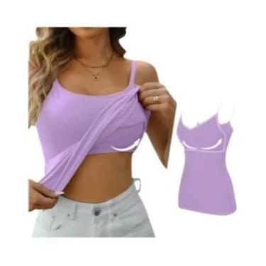 Imagem de Top Feminino Acolchoado Com Alças Finas, Modal, Com Sutiã Embutido Aju