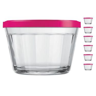 Imagem de Kit Pote Vidro Americado C/tampa Cores Cereal Bolacha 1L 6Un - NADIR F