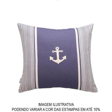 Imagem de Almofada Decorativa - Capa Náutico-Ancora-50x50 cm-Estampado e Bordado