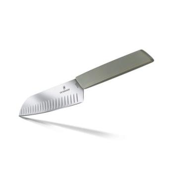 Imagem de Faca Santoku 31cm estilo japonês com sulcos linha Swiss Modern Oliva V