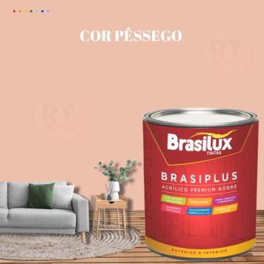 Imagem de Tinta de Parede  Semi Brilho Laranja 800ml Brasiplus Acrilica Lavável.