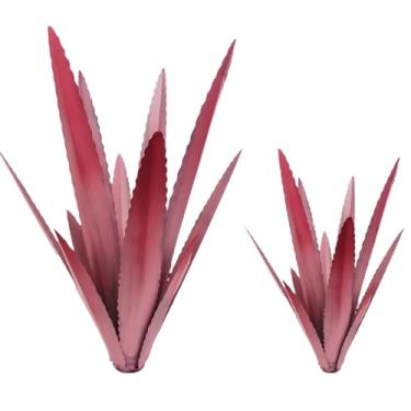 Imagem de EROCK 2 peças de escultura rústica de tequila, planta de agave de metal resistente ao vento, decoração de casa ao ar livre, faça você mesmo, rústico, metal, pintado à mão, arte de jardim, planta