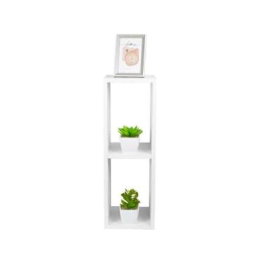 Imagem de Mesa De Cabeceira Pequena 20x20x60cm Diamante Branco Quarto Sala - Mer