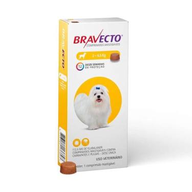 Imagem de Antipulgas Bravecto Cães 2 a 4,5 kg Comprimido Mastigável 112,5 mg 1 c