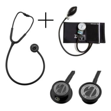 Imagem de Kit Aparelho De Pressão + Esteto Profissional Eternity Bic,  Preto Tot