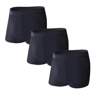 Imagem de KARSWATT Cueca boxer lavável para incontinência urinária de absorção para homens, à prova de vazamento para proteção de vazamento da bexiga, pacote com 3 (pequena, preta)
