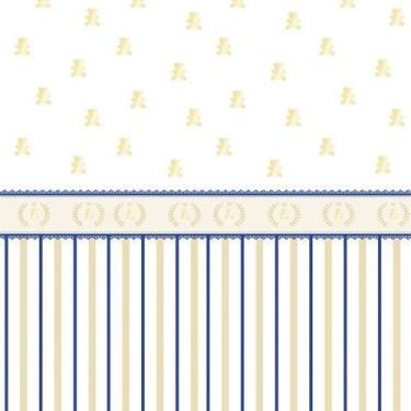 Imagem de Papel De Parede Listrado E Faixa Dourado Com ul Infantil - LRP