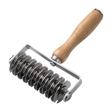 Imagem de SiaBiced Rolo de Corte de Massa Treliça com Cabo de Madeira para Uso Doméstico E Profissional de Cozinha