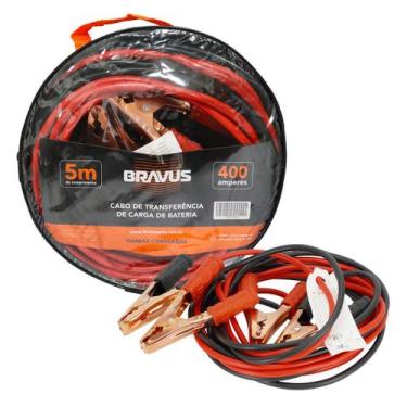 Imagem de Cabo Transferência Chupeta Bateria Carro 5m 400a Reforçado - BRAVUS