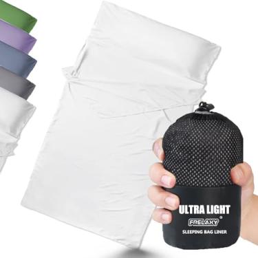 Imagem de Frelaxy Forro de saco de dormir ultraleve – mais leve e compacto, 3 tamanhos de lençóis de viagem e saco de dormir adulto, confortável, respirável, refrescante e sedoso, macio, de secagem rápida, para
