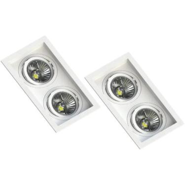Imagem de 2 Spot Embutir Recuo Save Energy Duplo Par30 E27 Branco