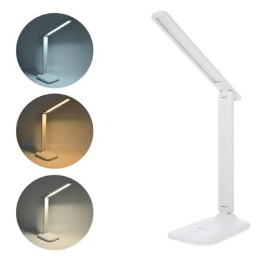 Imagem de Luminária de Mesa LED Articulada Dobrável – Recarregável USB, 3 Níveis de Brilho, Portátil para Leitura, Estudos e Home Office