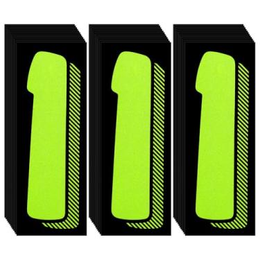 Imagem de AmazingSpark Adesivos de vinil com números de 33 peças para carros, 18 cm x 10 cm Chartreuse adesivos de preço de para-brisa grandes duráveis decalques de vinil suprimentos para concessionárias de
