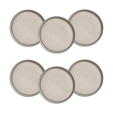 Imagem de Conjunto de Pratos de Sobremesa Porto Brasil Neo Pulse Cinza 21,5cm - 6 Peças