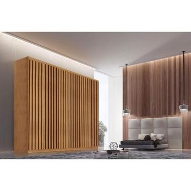 Imagem de Guarda Roupa Casal 6 Portas Ripadas E 4 Gavetas Denver Premium Naturale - Rufato