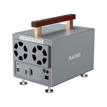 Imagem de MAIWO Gabinete RAID de disco rígido de 4 compartimentos para HDD SATA de 3,5 polegadas com chipset SATA III, porta USB 3.2 Gen2 Tipo-C de 10 Gbps, suporta RAID 0/1/3/5/10 JBOD Clone Normal, capacidade