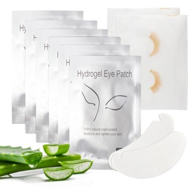 Imagem de myaokue-up 102 unidades de almofadas de gel de hidrogel natural para os olhos em forma de V e adesivos de Aloe Vera para máscara de olhos premium kit de ferramentas de beleza (prata)