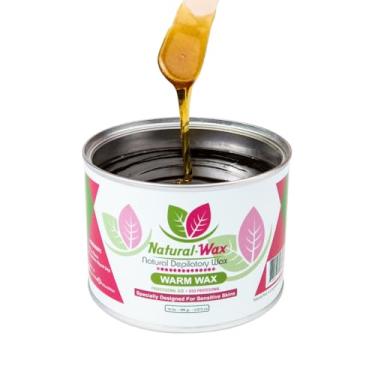 Imagem de Cera natural depilatória macia mel - profissional e hidratante para depilação suave em pele sensível (400 ml)