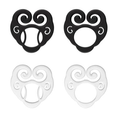 Imagem de 4 peças de prendedor de camisa para roupas femininas, prendedores de gravata de camiseta roupas canto botão nó cachecol anel moderno confortável oculto flexível (preto e branco)