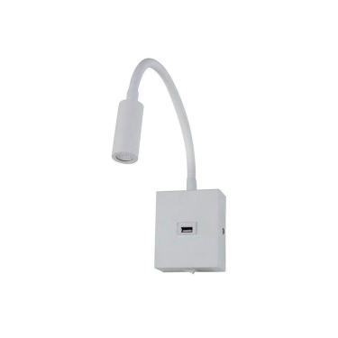 Imagem de Arandela Nordecor Aine Usb Led Com Interruptor Bivolt Branco 3000k
