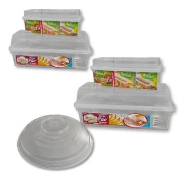 Imagem de Kit 2 Porta Pão + 2 Porta Torrada E 1 Tampa Para Microondas - Nitron
