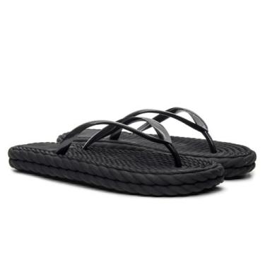 Imagem de Chinelo Sandalia Feminina Tira Lisa Confortavel Elegante Cor Preto - I