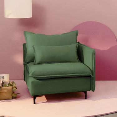 Imagem de Sofá Modular Braço Lateral Com Pé Metal Sôma CabeCasa MadeiraMadeira Verde