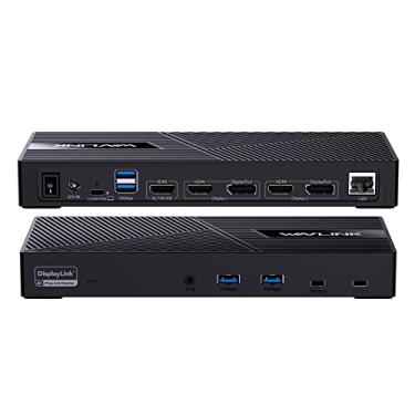 Imagem de WAVLINK Estação de ancoragem para monitor triplo USB C 13 em 1 com carregamento de 100 W para Mac, Windows, Chrome, 3 HDMI + 2DP, Gigabit Ethernet, USB-C, 4 USB-A de 10 Gbps, áudio, driver necessário