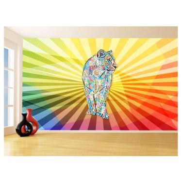 Imagem de Papel De Parede Animais Pop Art Leoa Colorido 3,5M Pxa448