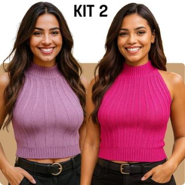 Imagem de Kit 2 Regatas Tricot Modal Alto Relevo - Vitrine Collection, Pink, Lav