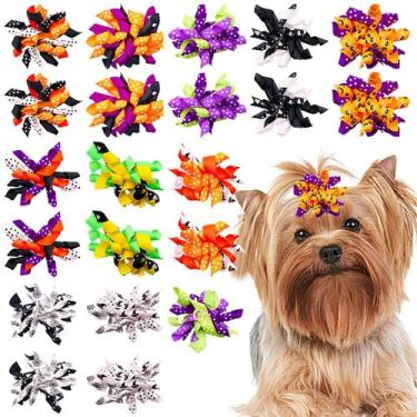 Imagem de PET SHOW, 20 peças de arcos de cabelo encaracolado para cães com elást