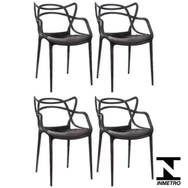 Imagem de Kit Com 4 Cadeiras Empilhavel de Design Allegra Interior e Exterior Sa