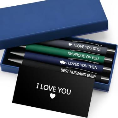 Imagem de Ctosree Conjunto de 4 canetas esferográficas extravagantes de tinta preta e caixa de presente com cartões para homens, gratidão, motivação, aniversário, Natal, escritório, escrita, presentes