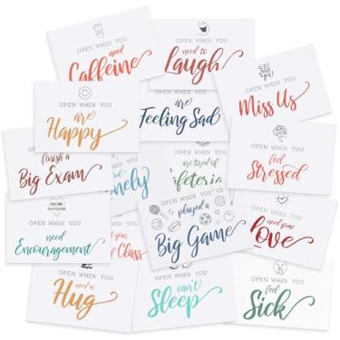 Imagem de Envelopes Open When para estudantes universitários, 16 peças com kit de cartas abertas quando envelopes, presentes de faculdade longe de casa, presente de relacionamento de longa distância para filha