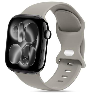 Imagem de STG Sport Pulseira de relógio compatível com Apple Watch de 38 mm, 40 mm, 41 mm, 42 mm, 44 mm, 45 mm, 49 mm, P/M M/G, para mulheres/homens, à prova d'água, silicone macio, acessórios para iWatch Ultra SE Series 8/7/6/5/4/3/2/1 (38 mm/40 mm/41 mm M/G, concreto)