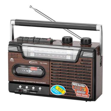 Imagem de Rádio cassete AM/FM MP3 SD USB 220V com bateria Vintage - Lightbek Off