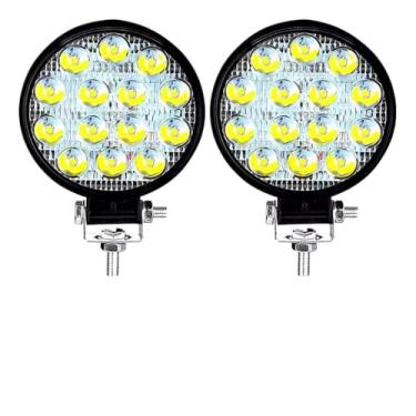 Imagem de Kit 2 Farol Milha 11cm Redondo 42w 12v 24v 14 leds Universal