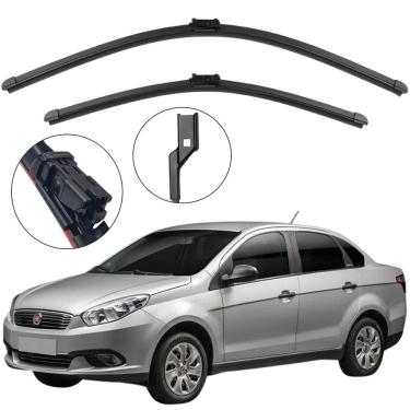 Imagem de Kit Palheta Dianteira Grand Siena 2012 a 2021 Limpador de Parabrisa de Silicone