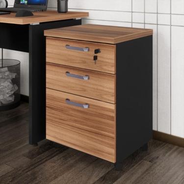 Imagem de Gaveteiro de Escritório 46cm com Chave 3 Gavetas e Rodízios Multimóveis CR25302