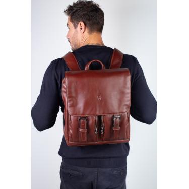 Imagem de Mochila de couro italiano masculina vintage Miguel